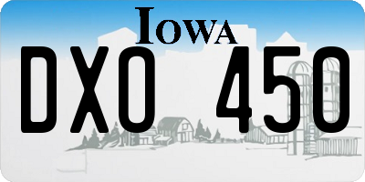 IA license plate DXO450