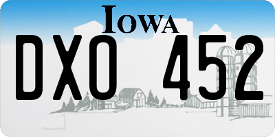 IA license plate DXO452