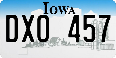 IA license plate DXO457