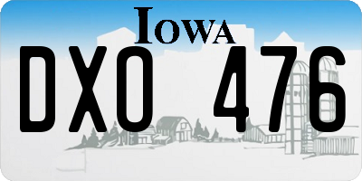 IA license plate DXO476