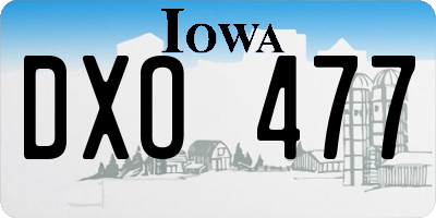 IA license plate DXO477