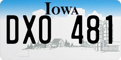 IA license plate DXO481