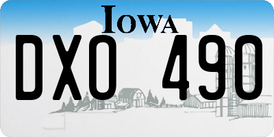 IA license plate DXO490
