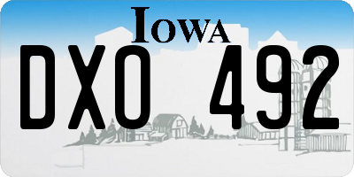 IA license plate DXO492