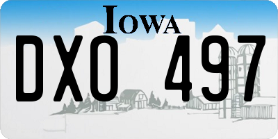 IA license plate DXO497