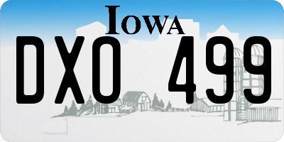 IA license plate DXO499