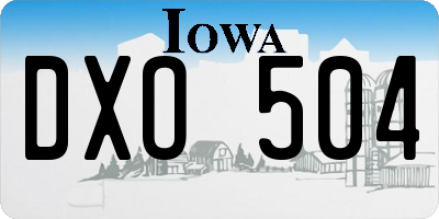 IA license plate DXO504