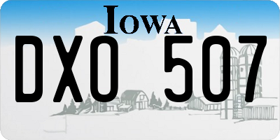 IA license plate DXO507