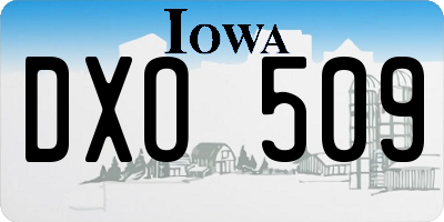 IA license plate DXO509