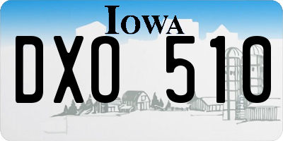 IA license plate DXO510