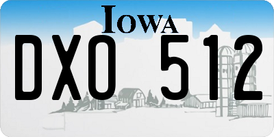 IA license plate DXO512