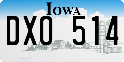IA license plate DXO514