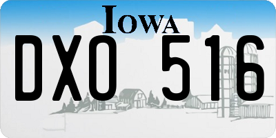 IA license plate DXO516