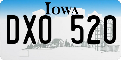 IA license plate DXO520