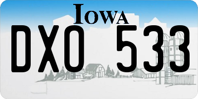 IA license plate DXO533