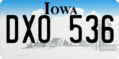 IA license plate DXO536