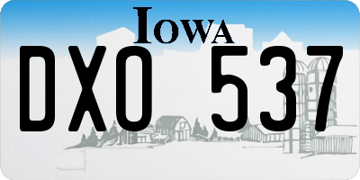 IA license plate DXO537