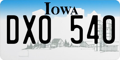 IA license plate DXO540