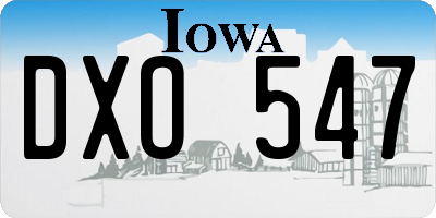 IA license plate DXO547