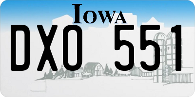 IA license plate DXO551