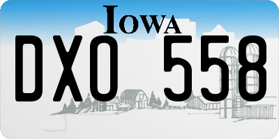 IA license plate DXO558