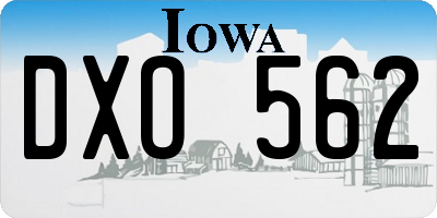 IA license plate DXO562