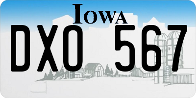 IA license plate DXO567