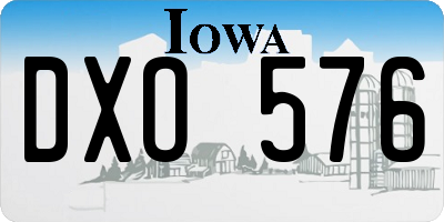 IA license plate DXO576