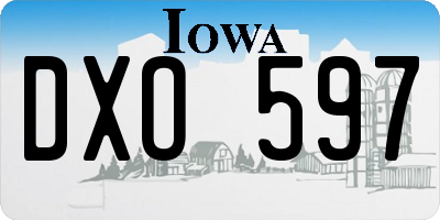 IA license plate DXO597
