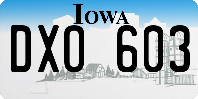 IA license plate DXO603