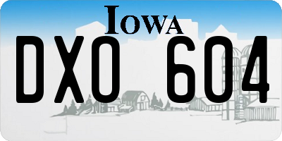 IA license plate DXO604