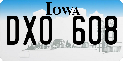 IA license plate DXO608