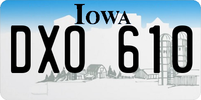 IA license plate DXO610