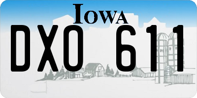 IA license plate DXO611