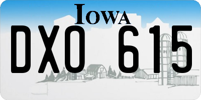 IA license plate DXO615