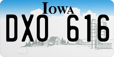 IA license plate DXO616