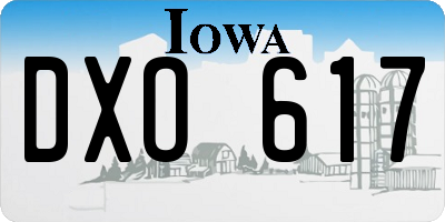 IA license plate DXO617