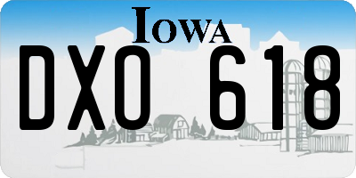 IA license plate DXO618
