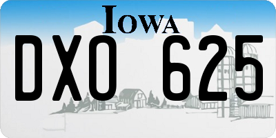 IA license plate DXO625