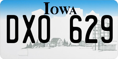 IA license plate DXO629
