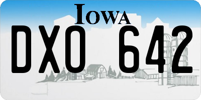 IA license plate DXO642