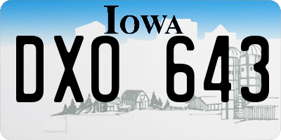IA license plate DXO643