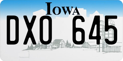 IA license plate DXO645
