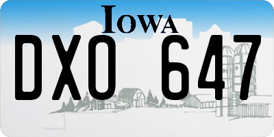 IA license plate DXO647