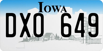 IA license plate DXO649