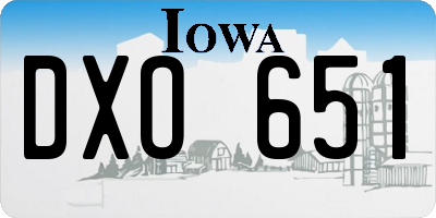 IA license plate DXO651