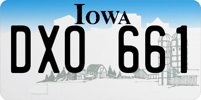 IA license plate DXO661