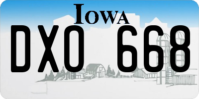 IA license plate DXO668