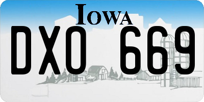 IA license plate DXO669