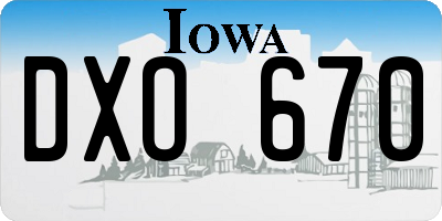 IA license plate DXO670